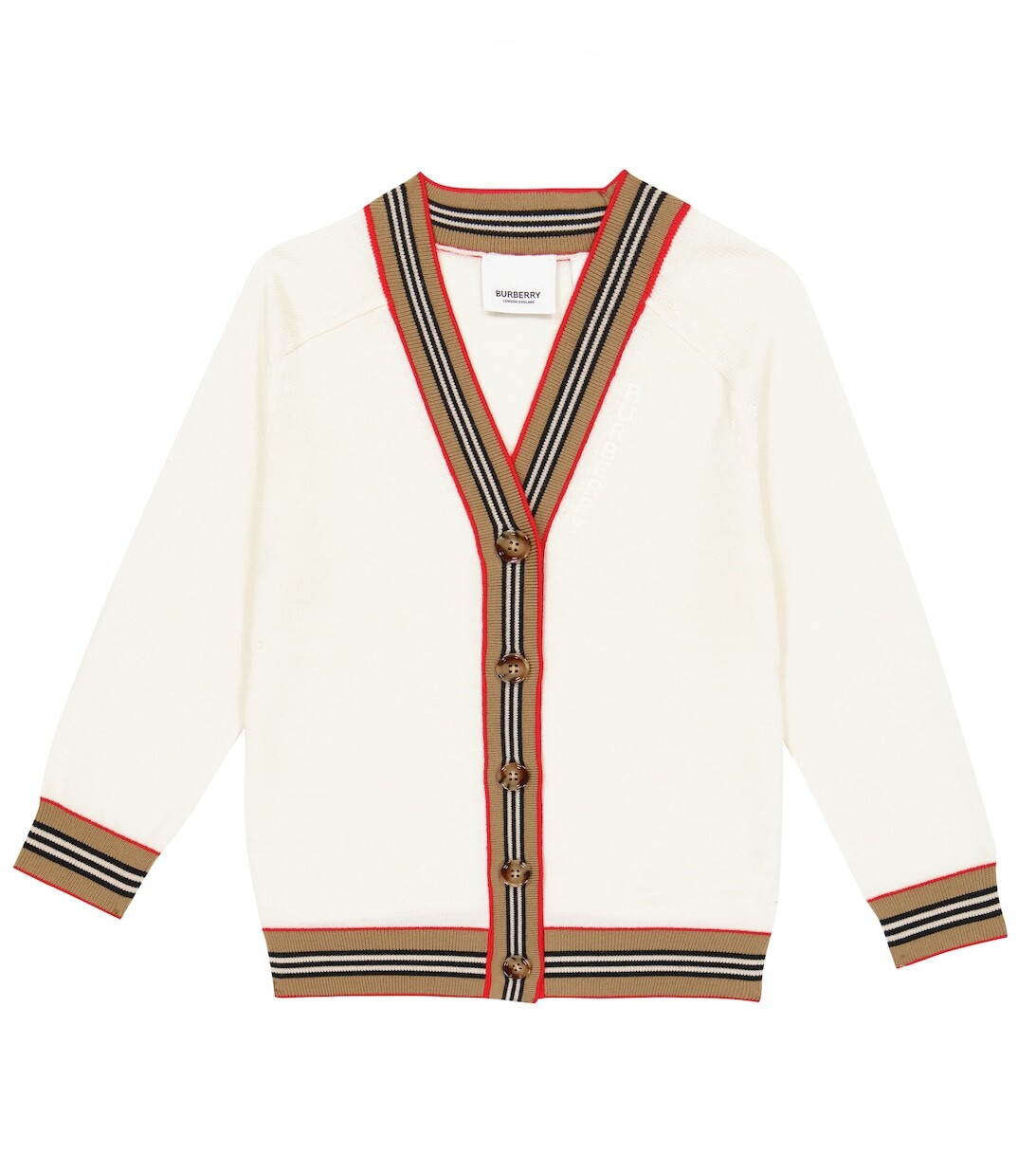 

Шерстяной кардиган с полосками Icon Stripe Burberry, белый