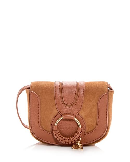 

Hana Mini Suede &; Кожаная сумка через плечо See by Chloé, цвет Brown