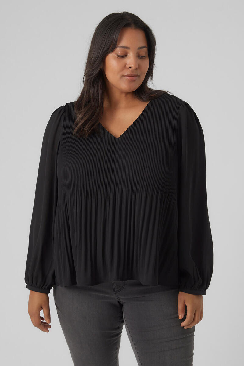

Топ больших размеров с длинными рукавами Vero Moda Curve, черный