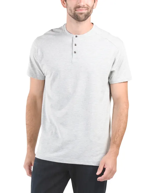 

Футболка Henley из трехцветной смеси Kenneth Cole, серый