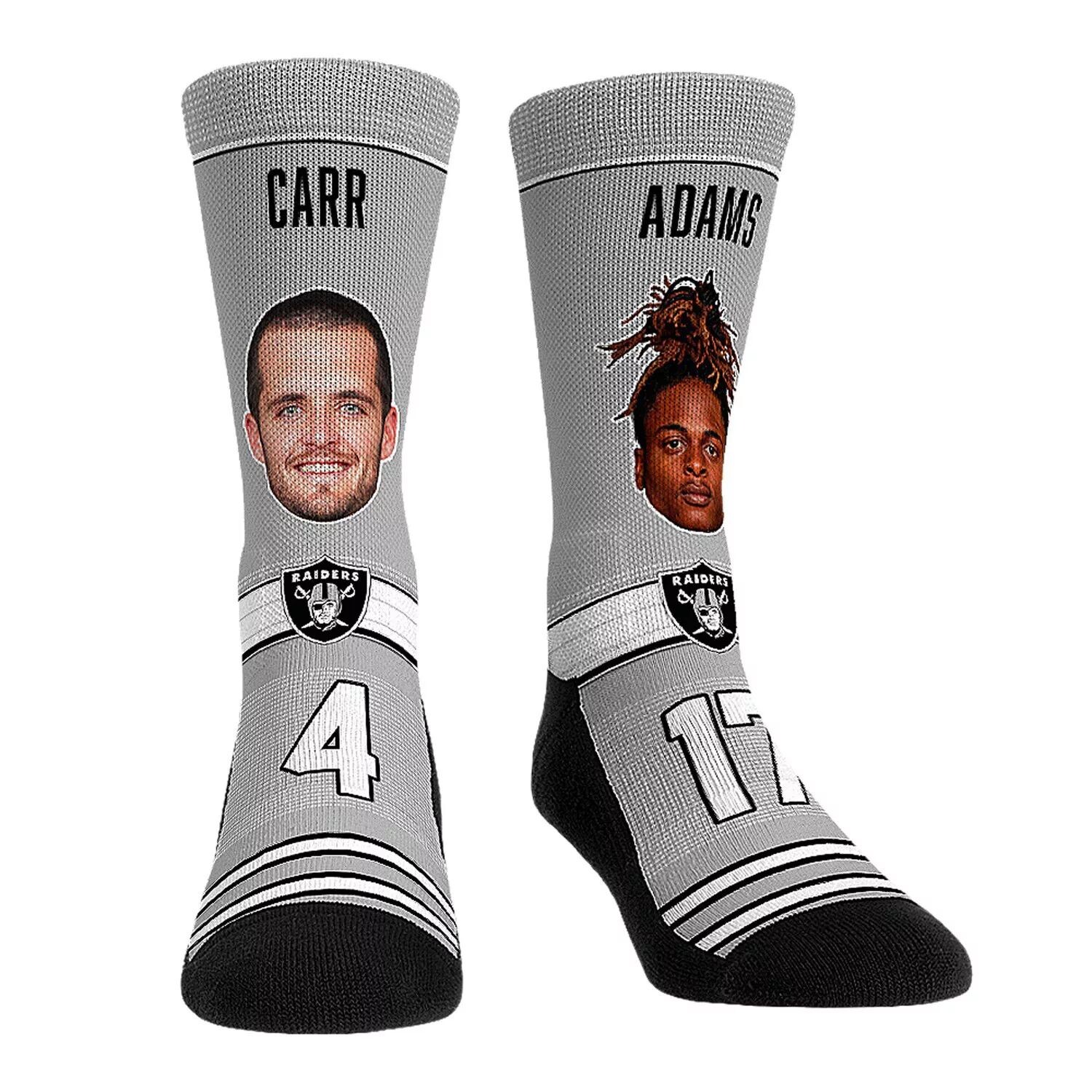 

Youth Rock Em Socks Дерек Карр и Даванте Адамс Игрок команды Las Vegas Raiders Crew Socks Unbranded