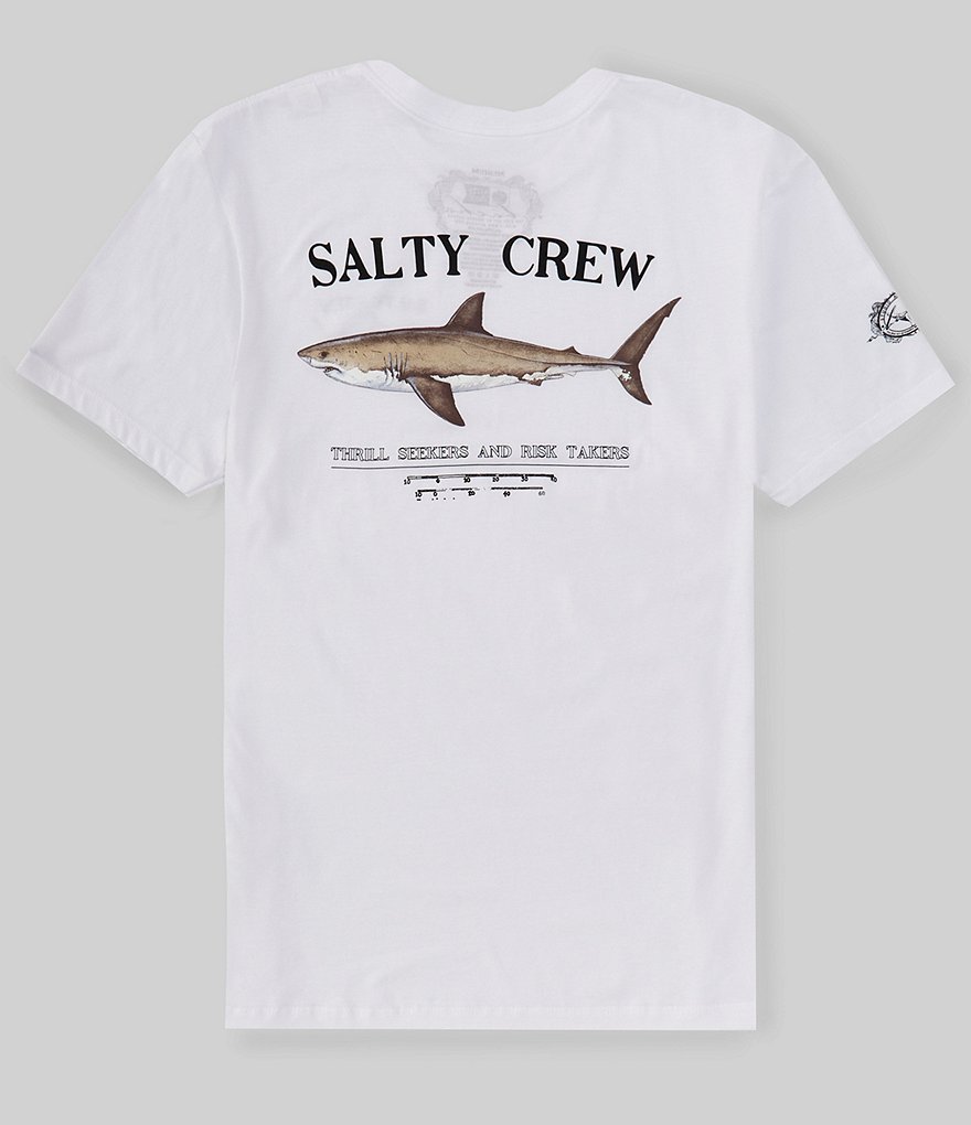 футболка размера плюс с короткими рукавами don t be salty белый Футболка Salty Crew с короткими рукавами «Брюс», белый