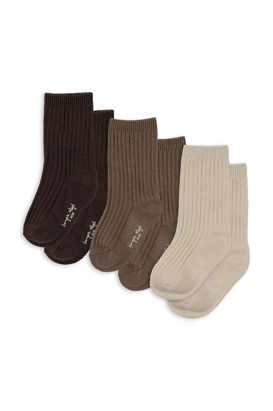 

RIB SOCKS 3 пары детских носков Konges Sløjd, коричневый