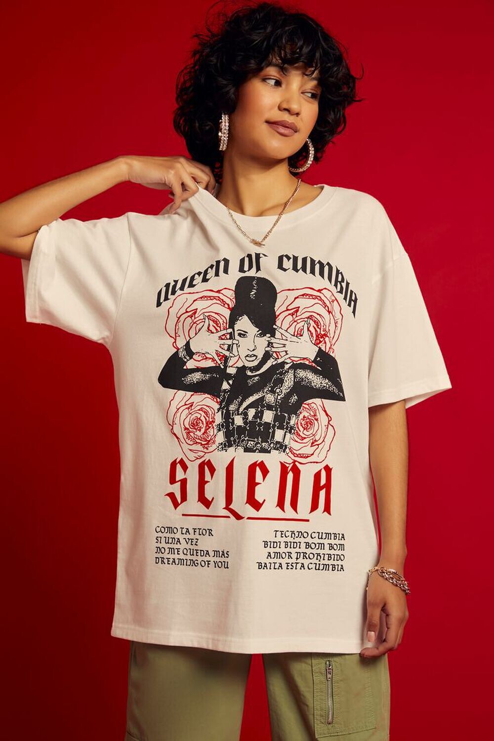 

Футболка с рисунком Selena Queen of Cumbia Forever 21, белый