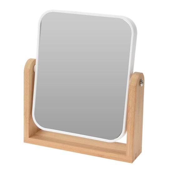 Зеркало для макияжа, бамбуковое зеркало для ванной комнаты, Bathroom Solutions, белый