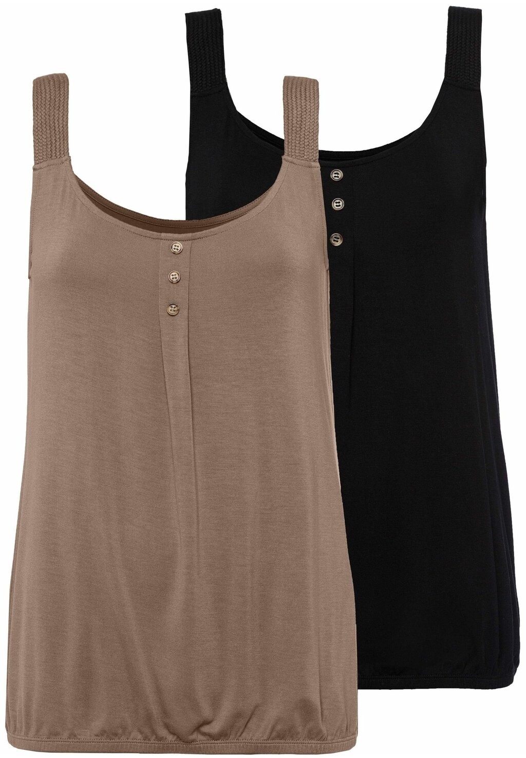 

Топ 2 PACK LASCANA, цвет taupe+schwarz