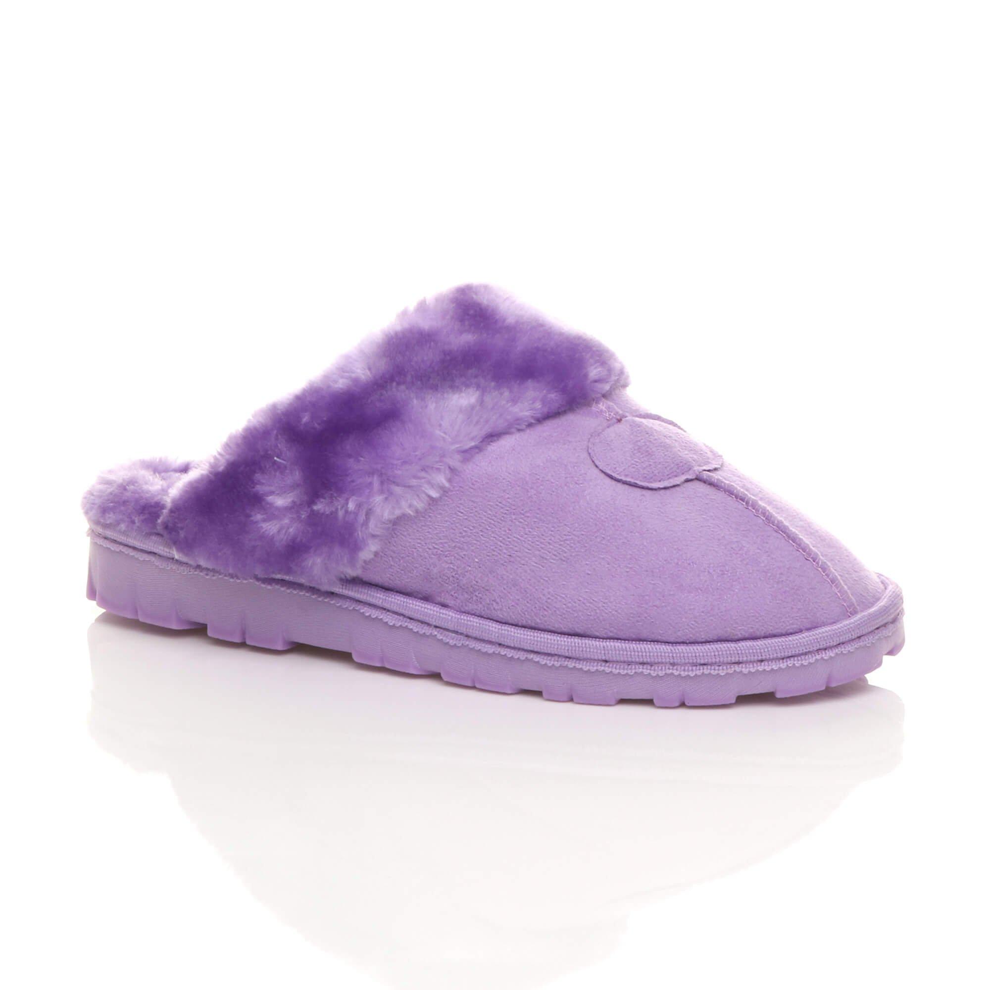 Тапочки на плоском каблуке AJVANI, фиолетовый