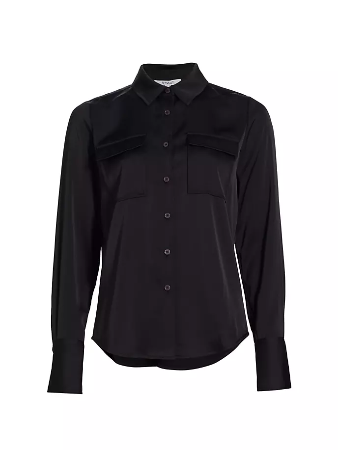 Блуза с нагрудным карманом Lorena Derek Lam 10 Crosby, черный блуза с карманом инга