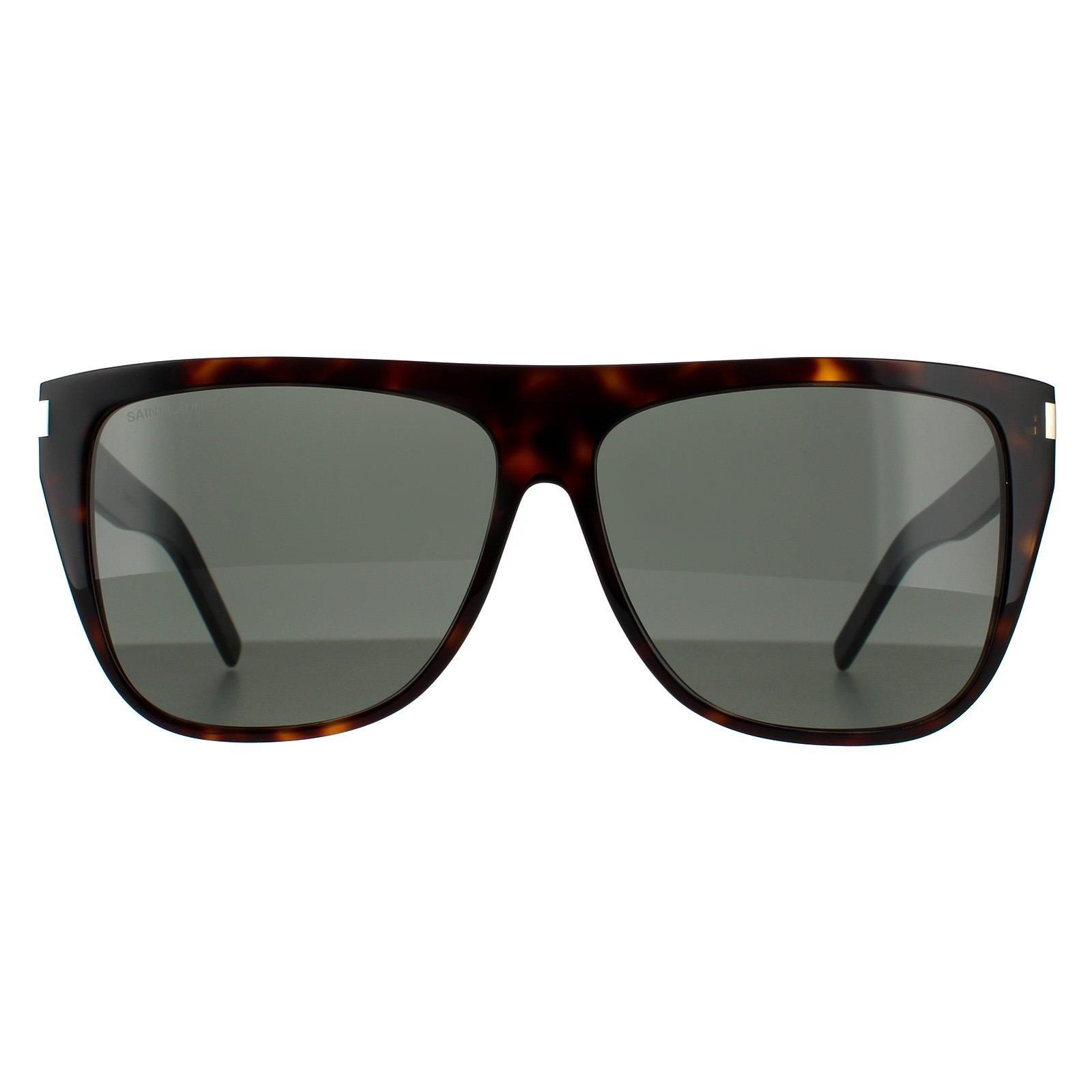 Квадратные тёмно-серые гавана солнцезащитные очки Saint Laurent, коричневый saint laurent sl m89 002 61 черный металл