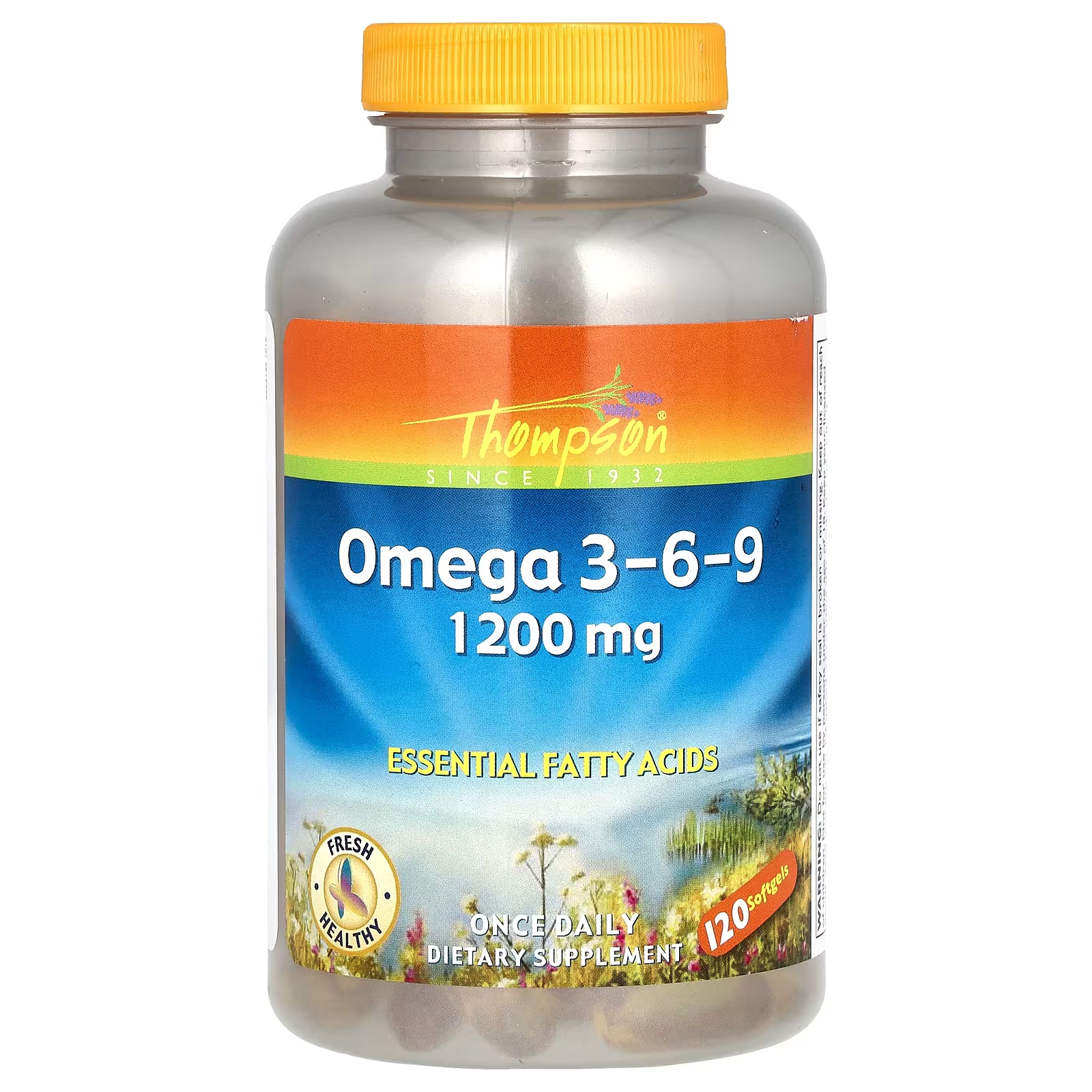 Томпсон Омега 3-6-9 1200 мг 120 мягких таблеток Thompson омега 3 6 9 doppelherz рыбий жир льняное масло оливковое масло 60 шт