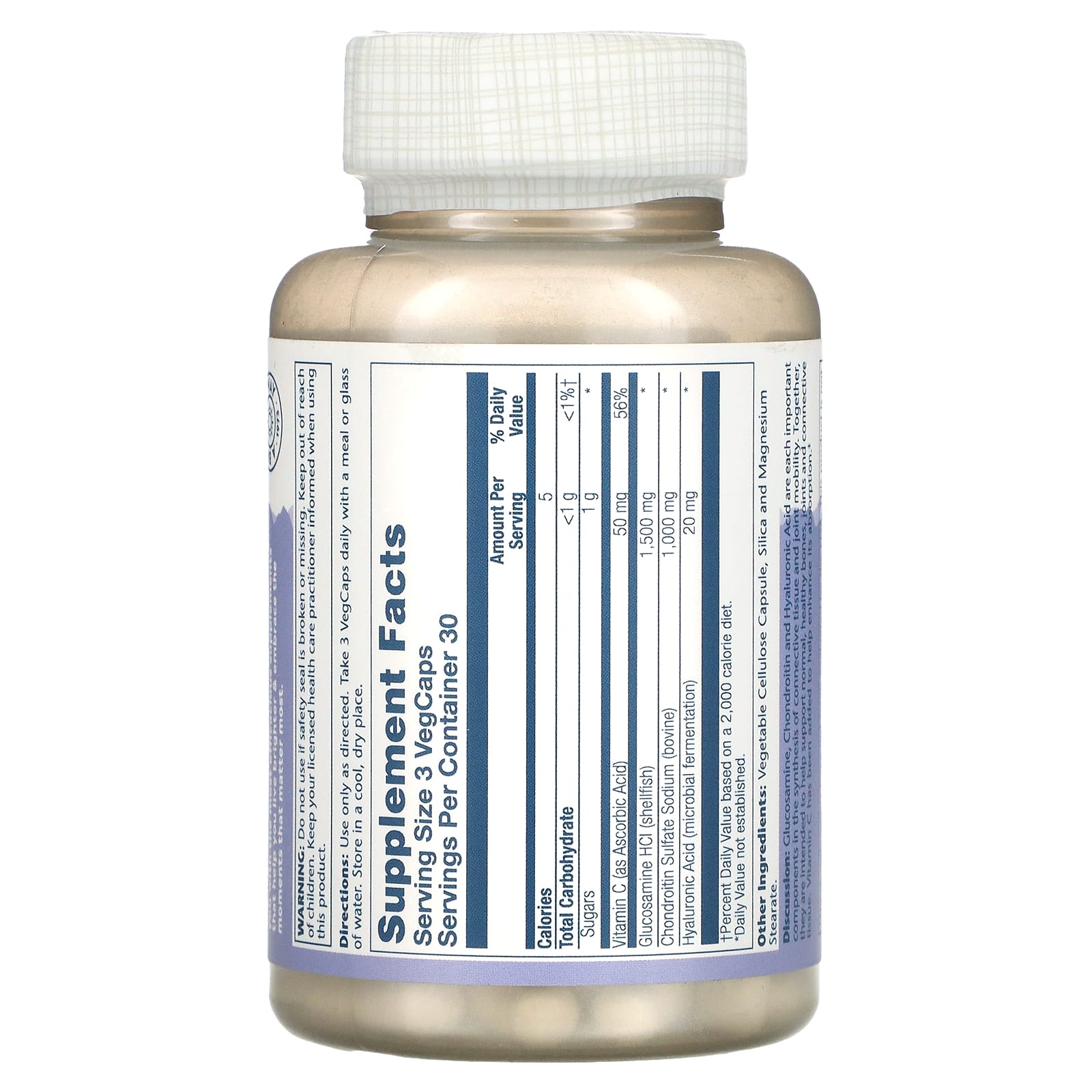 цена Solaray Glucosamine Chondroitin Hyaluronic Acid 90 VegCaps