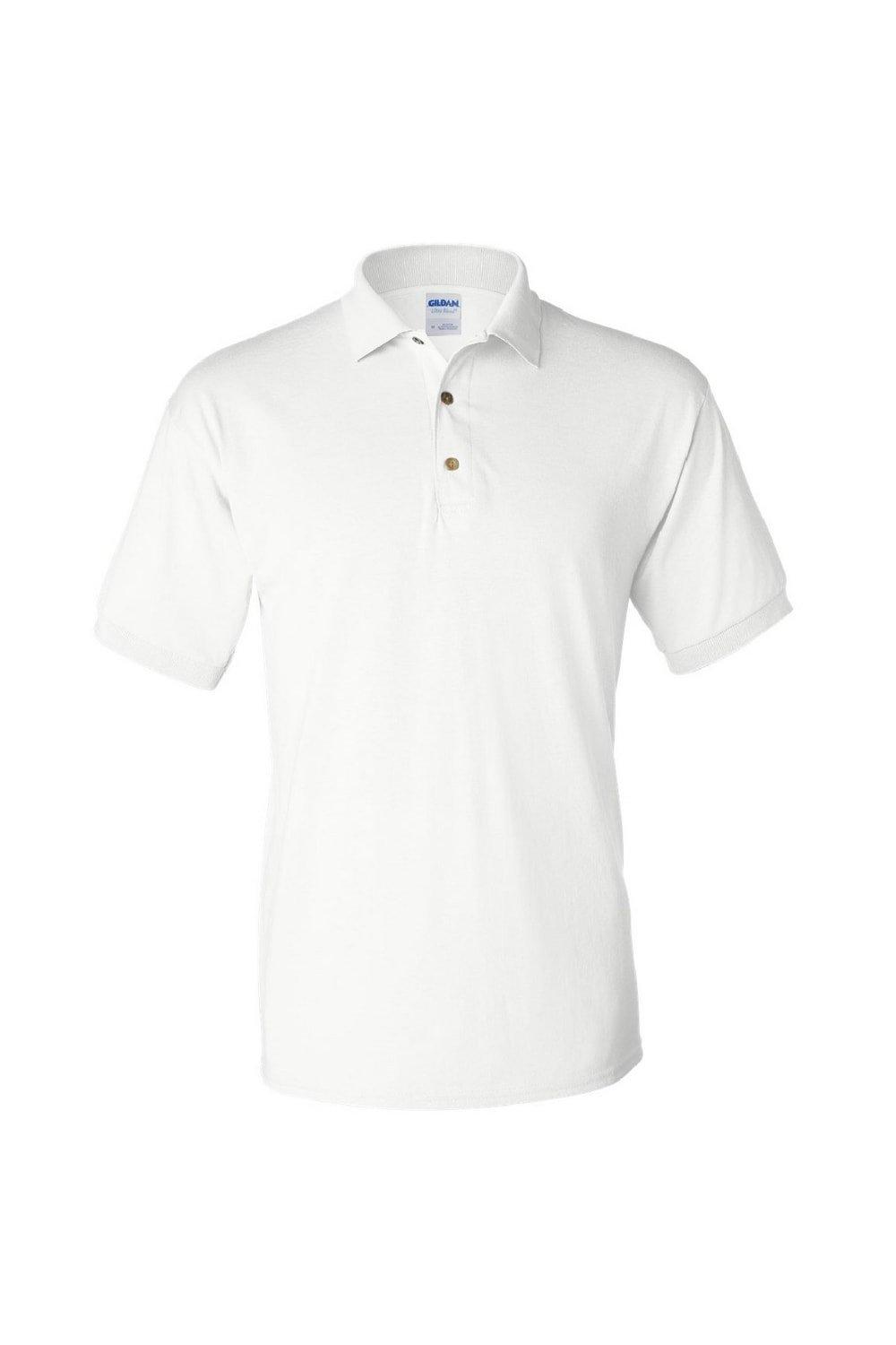 Рубашка поло из джерси DryBlend для взрослых с короткими рукавами Gildan, белый