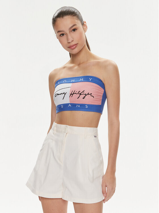 

Топ приталенного кроя Tommy Jeans, синий