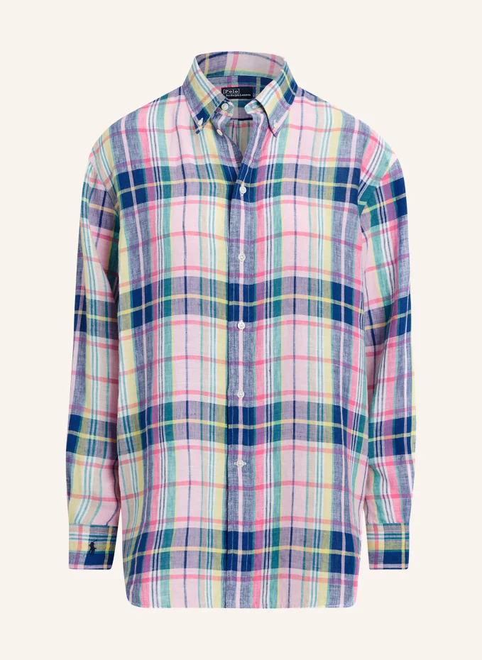 

Льняная блузка-рубашка Polo Ralph Lauren, синий