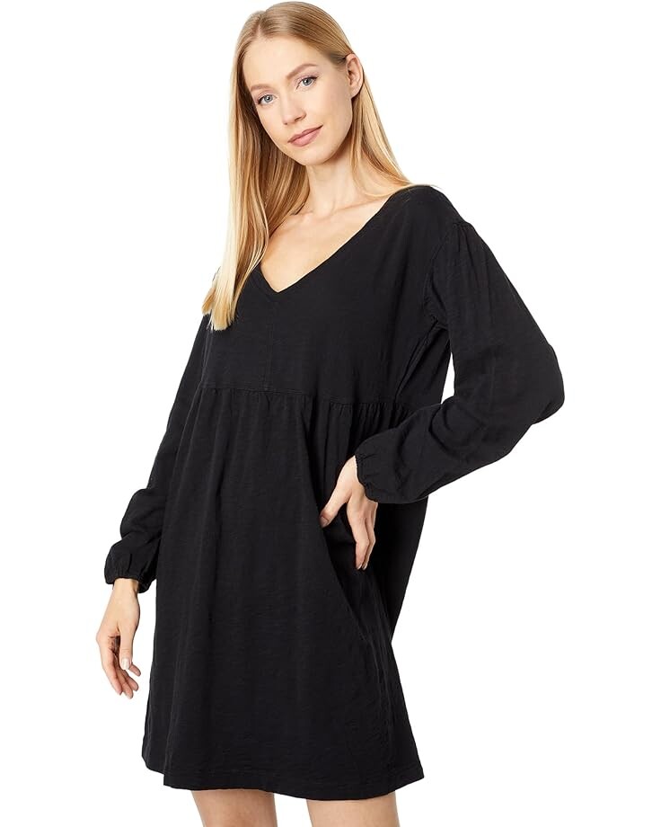 

Платье Mod-o-doc Slub Jersey 3/4 Sleeve V-Neck, черный