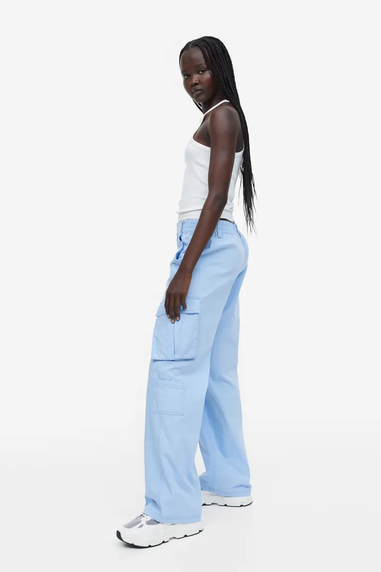 

Брюки-карго из брезента H&M, синий