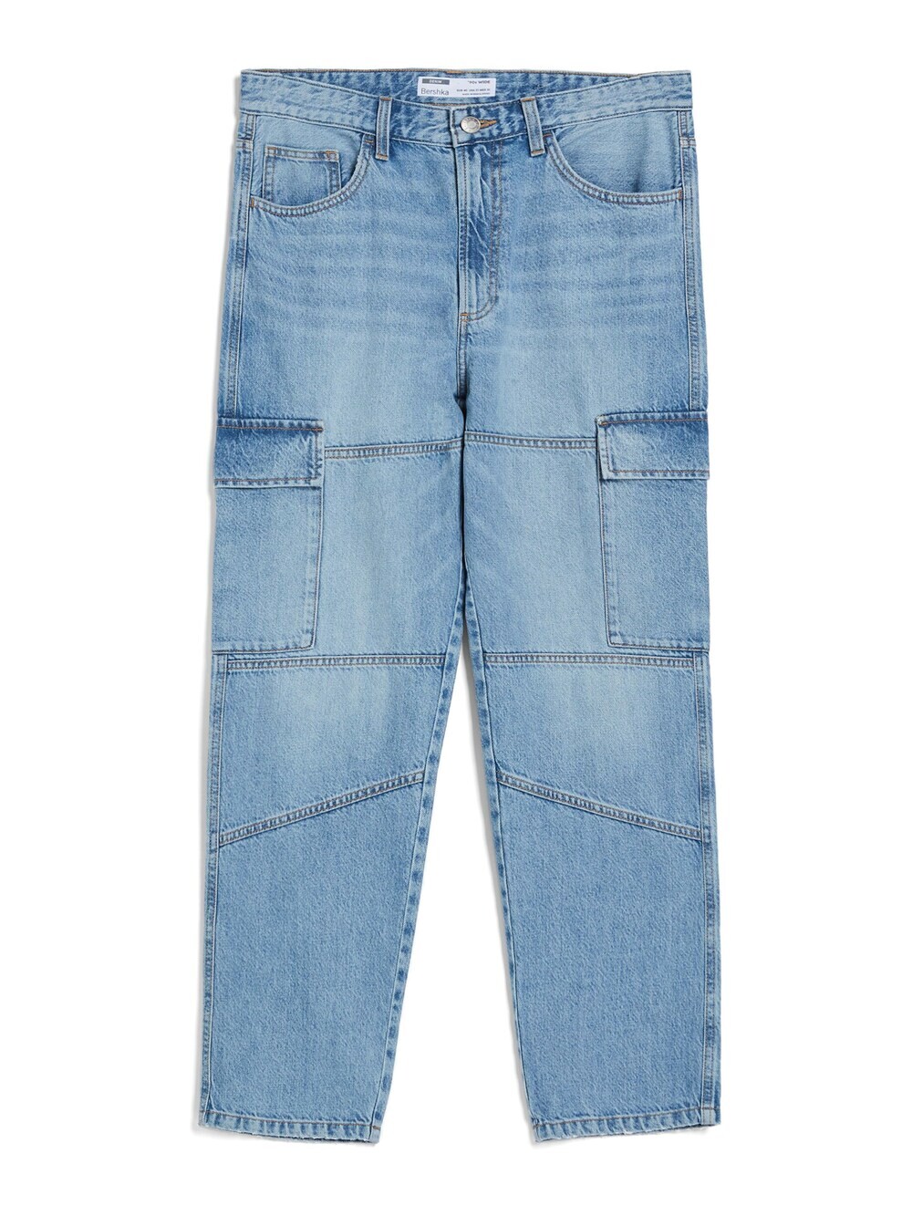 

Джинсы-карго свободного кроя Bershka, синий