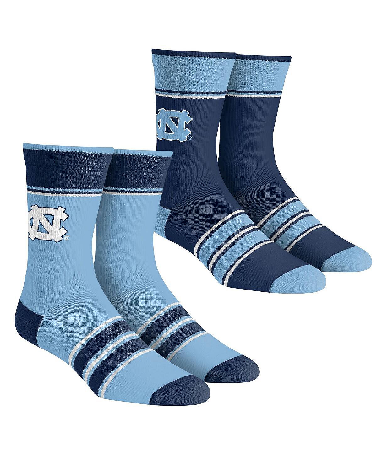 Мужские и женские носки North Carolina Tar Heels, комплект из 2 носков Team Crew в несколько полосок Rock 'Em комплект носков uniqlo sports socks 3 пары черный