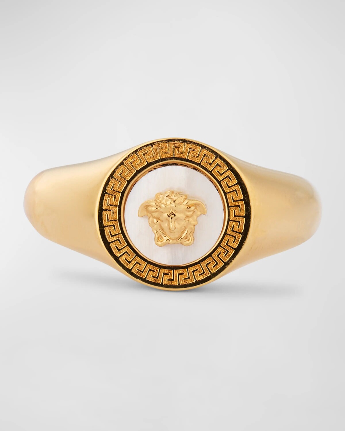 

Кольцо с перламутром Медуза и Грека, цвет Versace Gold-White