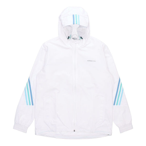 Куртка adidas neo M Fav 3s Wb 2 Contrasting Colors Sports Hooded Jacket White, белый