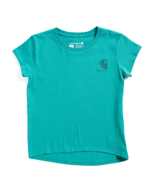 

Футболка с логотипом Little Girls Core Carhartt, бирюзовый синий