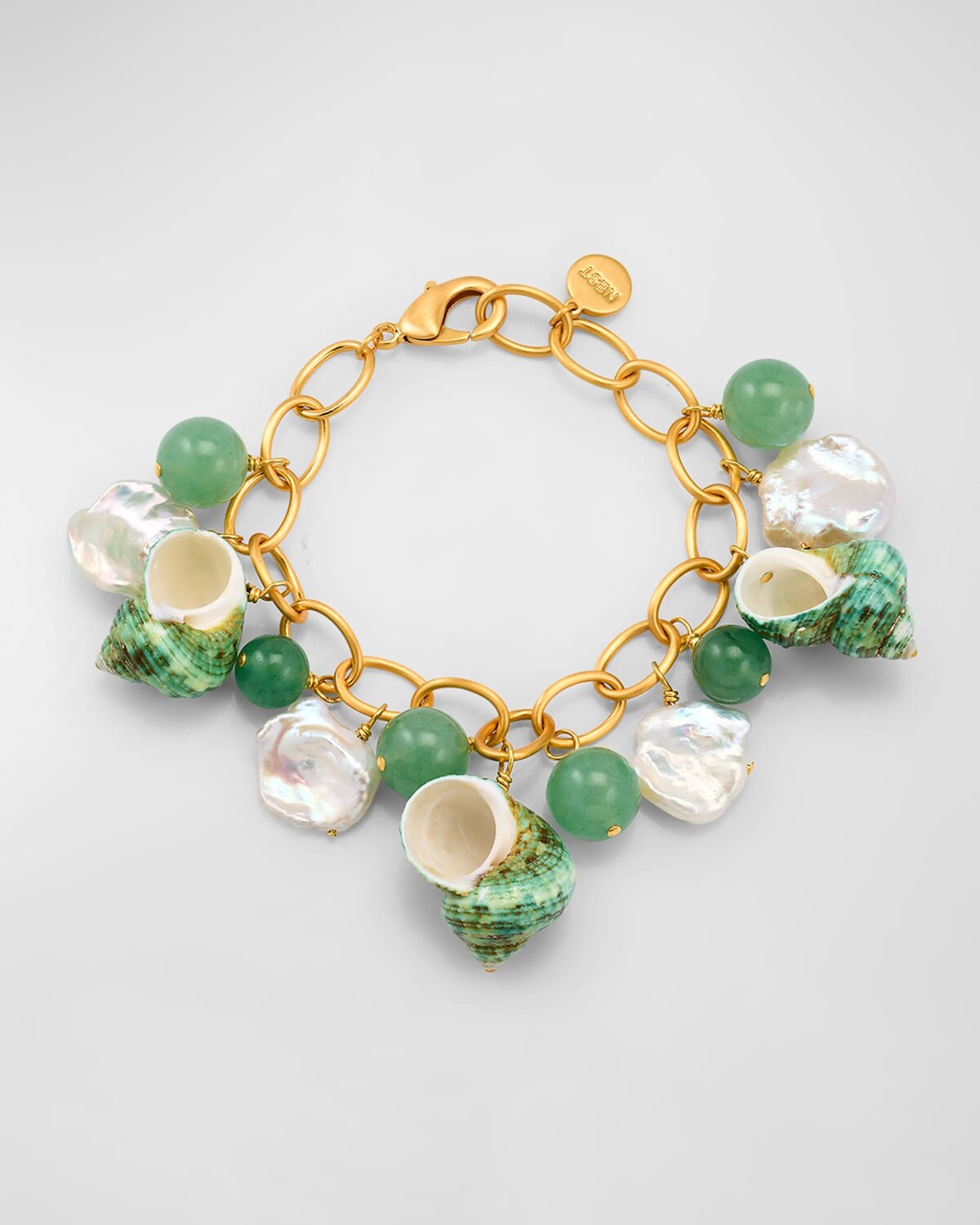 

Зеленый браслет-подвеска из ракушек NEST Jewelry, цвет Green