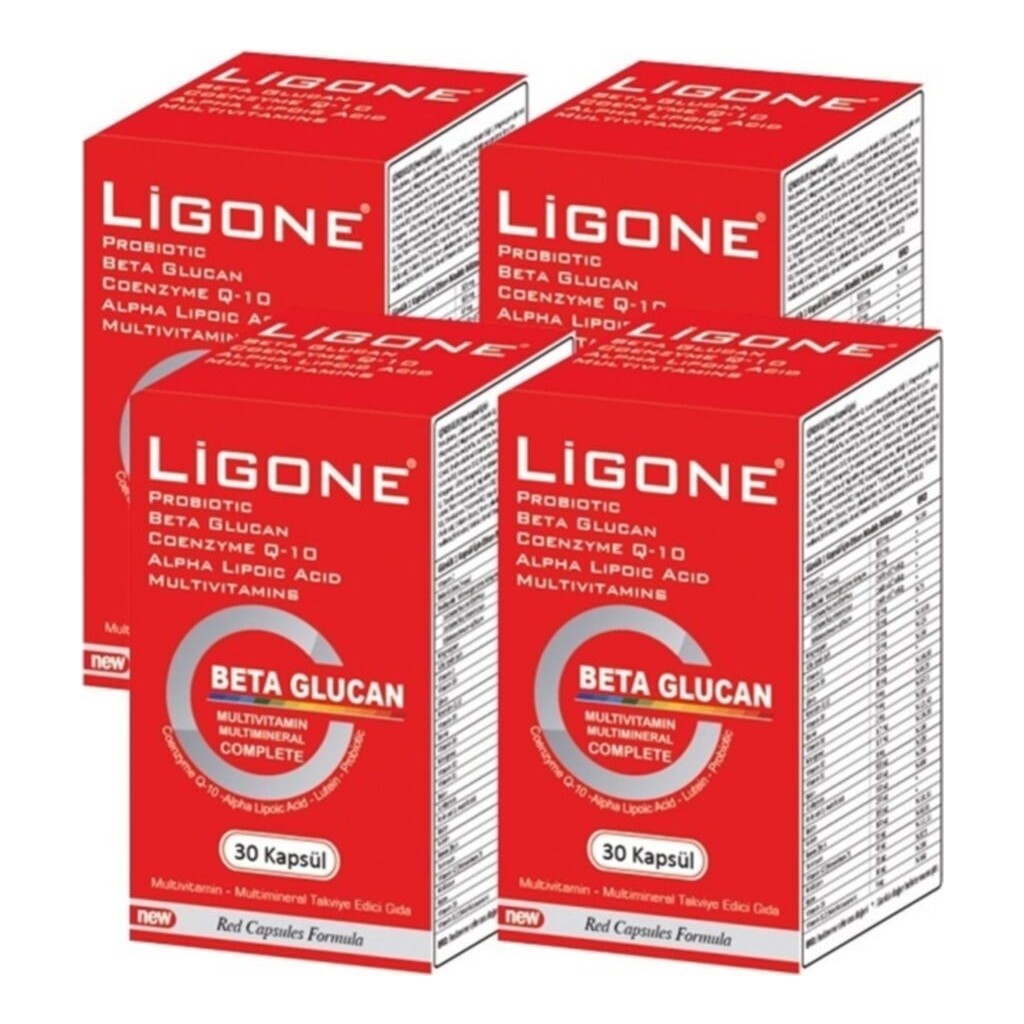 Бета-глюкан Ligone, 4 упаковки по 30 капсул