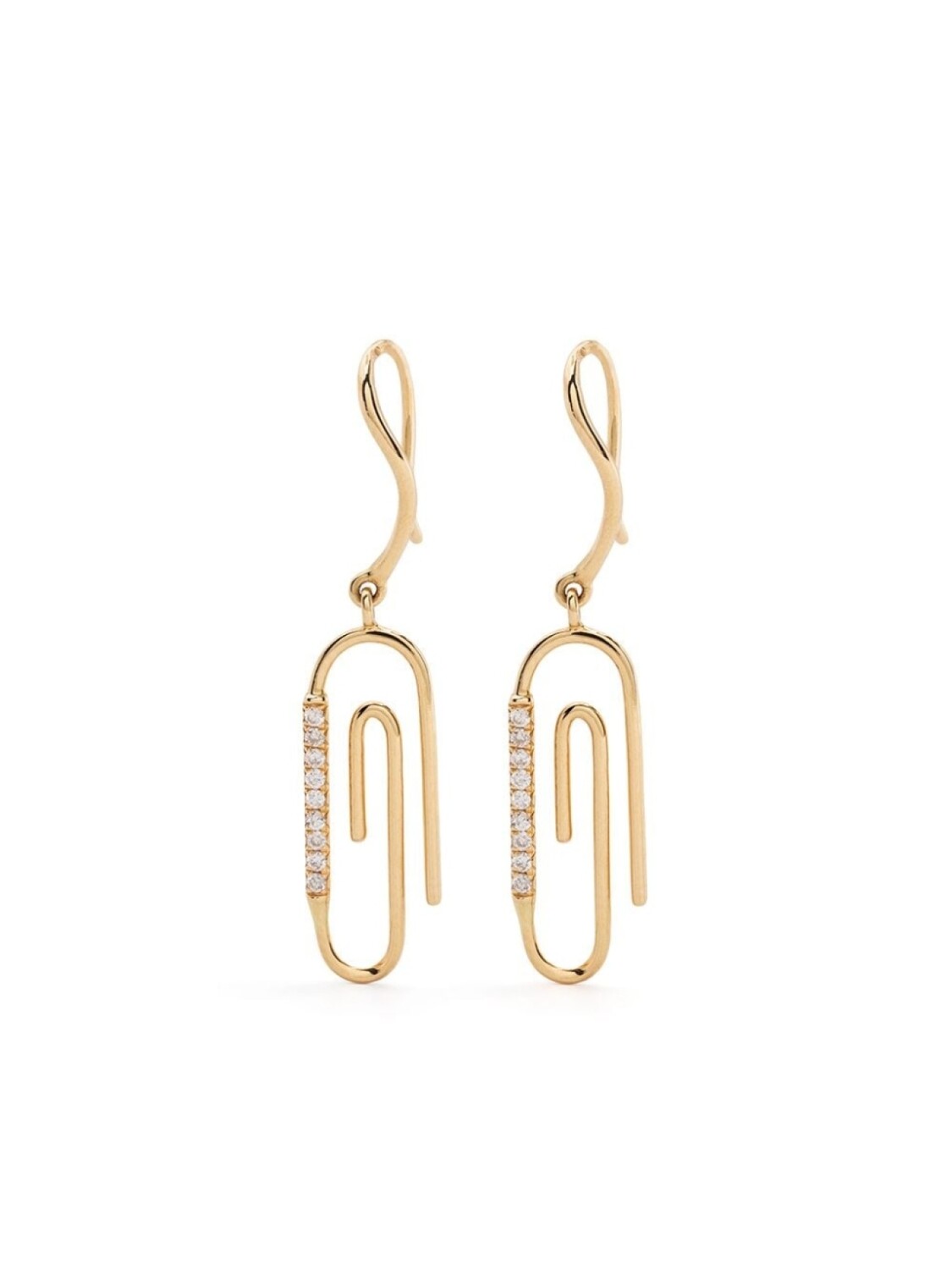 

Серьги Paperclip из желтого золота с бриллиантами Aurelie Bidermann, золотой