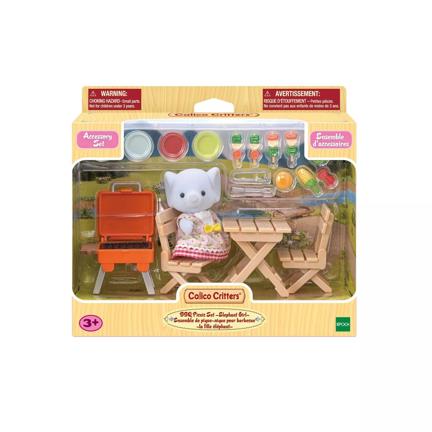 

Набор для пикника Calico Critters Bubblebrook для девочек-слонов, кукольный домик, игровой набор с фигуркой и аксессуарами Calico Critters