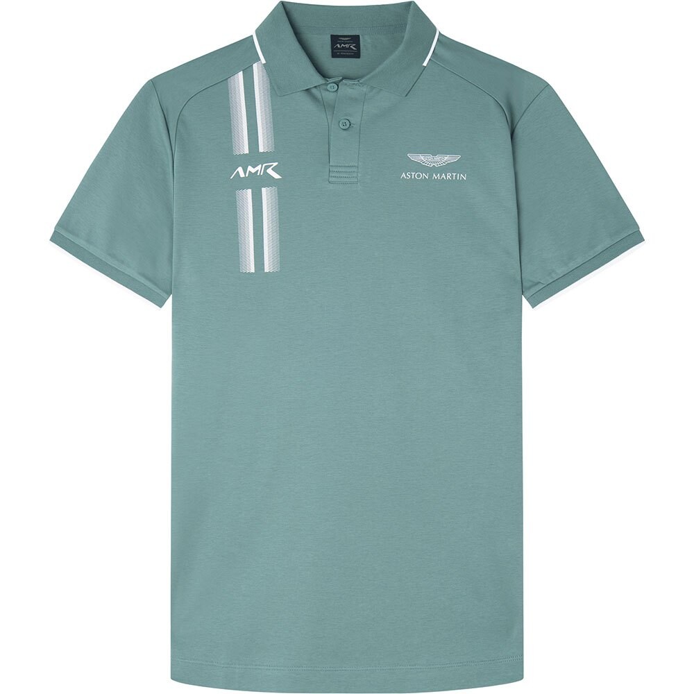 

Поло с коротким рукавом Hackett Amr Racing Stripe, серый