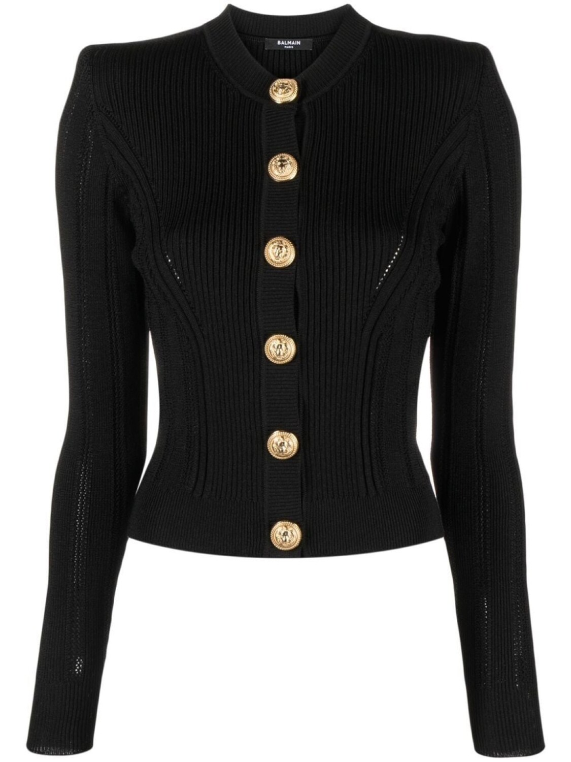 

Balmain кардиган с отделкой в рубчик, черный