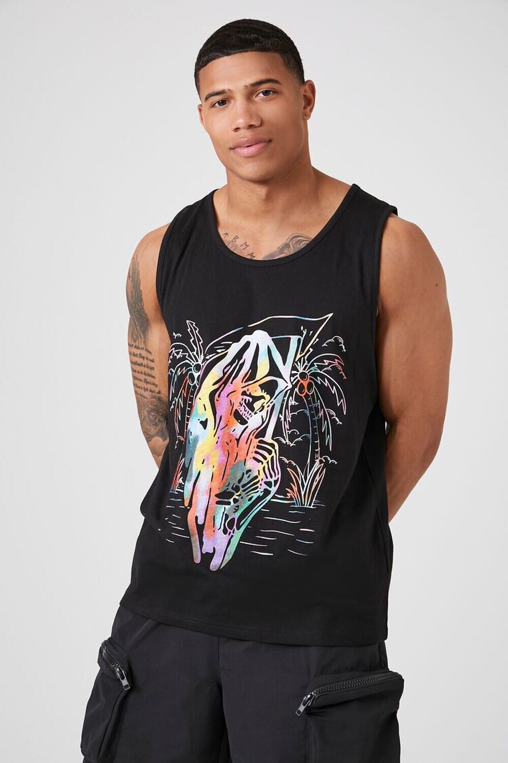 

Майка с акварелью Grim Reaper Forever 21, черный