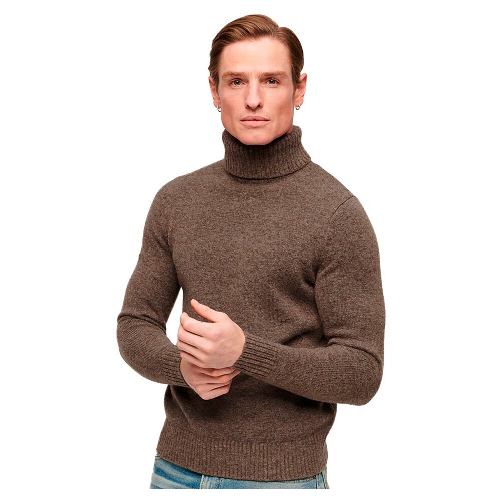 Свитер Superdry Brushed Roll Neck, коричневый свитер roll neck superdry лунный бежевый меланж