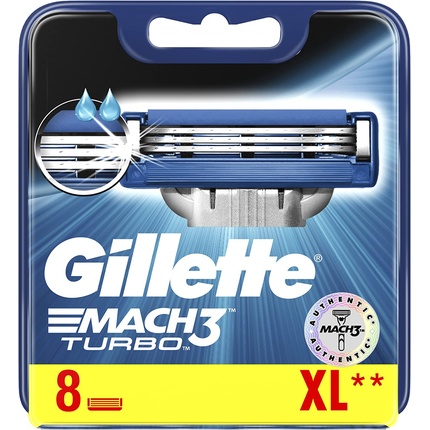 Сменные мужские лезвия для бритвы Mach3 Turbo, 8 шт., Gillette