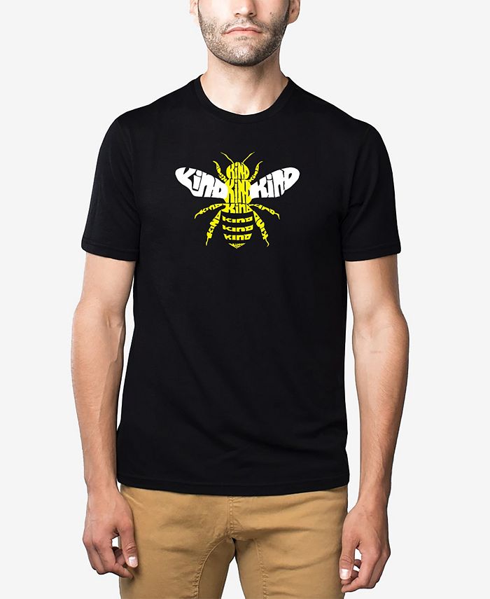 Мужская футболка премиум-класса Word Art Bee Kind LA Pop Art, черный значок пчела полосатая