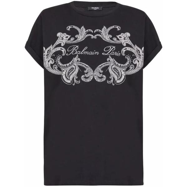 

Футболка logo-print cotton t-shirt Balmain, черный