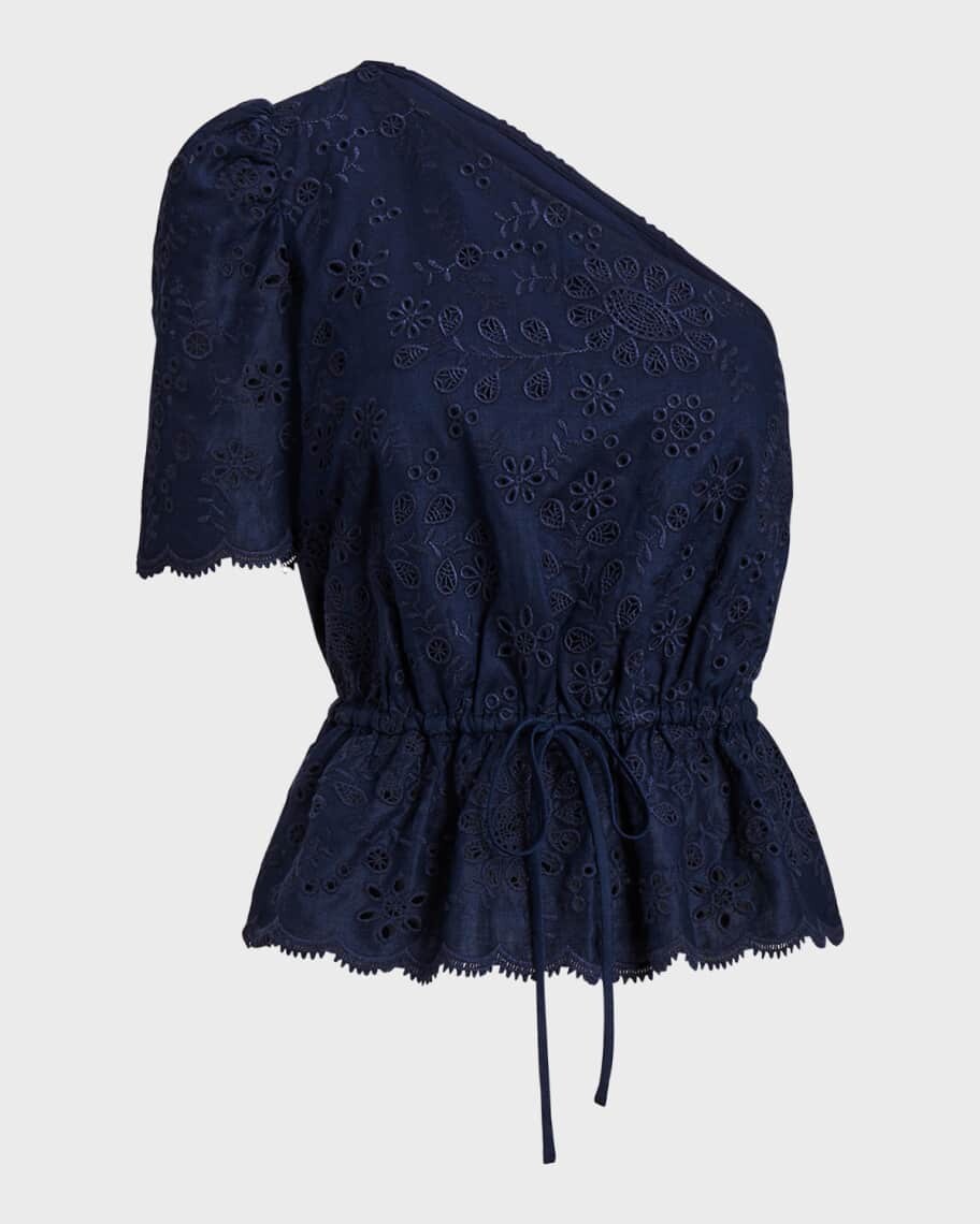 

Льняной топ с люверсами на одно плечо Polo Ralph Lauren