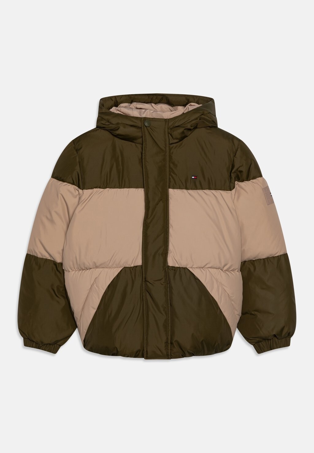 

Пуховик ESSENTIAL COLORBLOCK Tommy Hilfiger, цвет green/beige