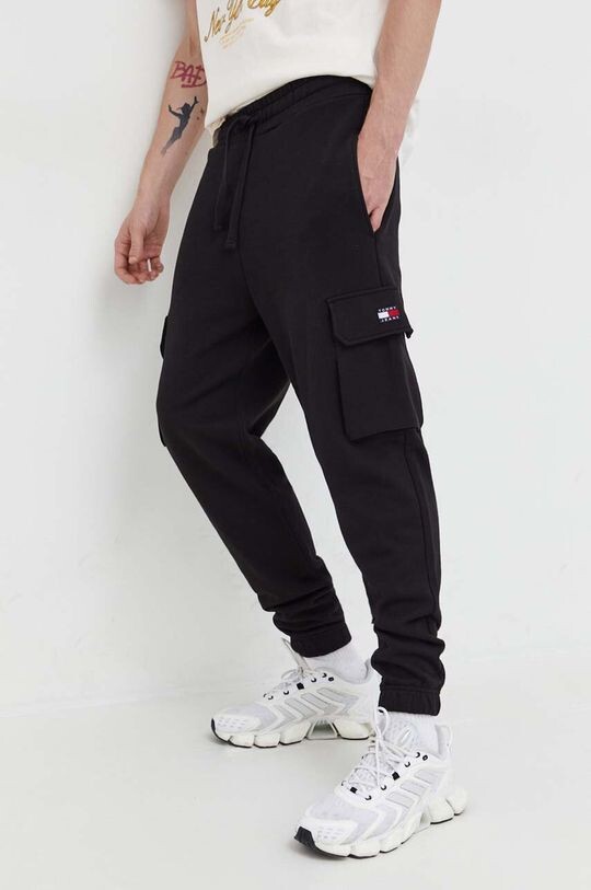 

Хлопковые спортивные брюки Tommy Jeans, черный