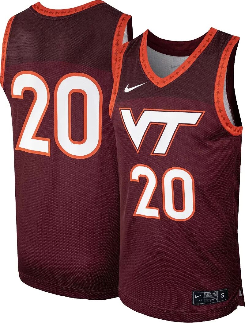 

Мужские баскетбольные джерси Nike Virginia Tech Hokies #20 бордового цвета