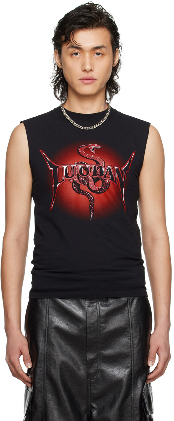 

Черная майка без рукавов Lu'U Dan, цвет Black/Metal snake