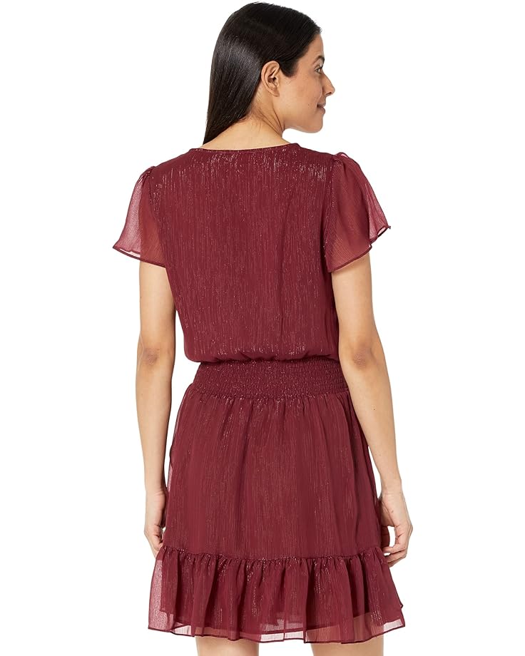 Платье Michael Kors Crinkle Short Sleeve Wrap Dress, цвет Dark Ruby