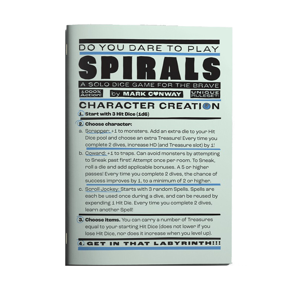 

Ролевая игра Exalted Funeral Press Spirals: Solo Dice Game - Rulebook (Game On! Sale)