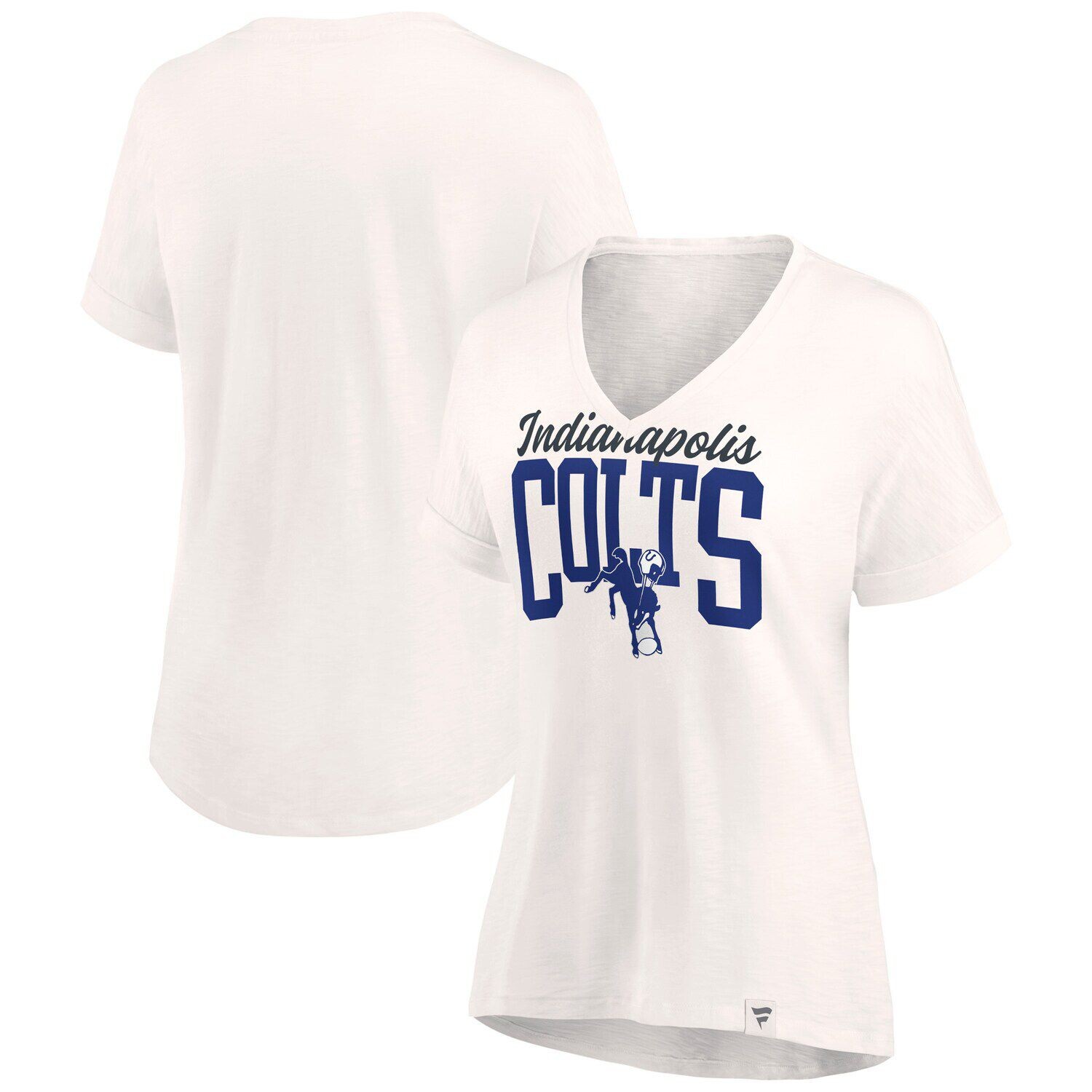 

Женская футболка Fanatics Oatmeal Indianapolis Colts Motivating Force с v-образным вырезом Fanatics