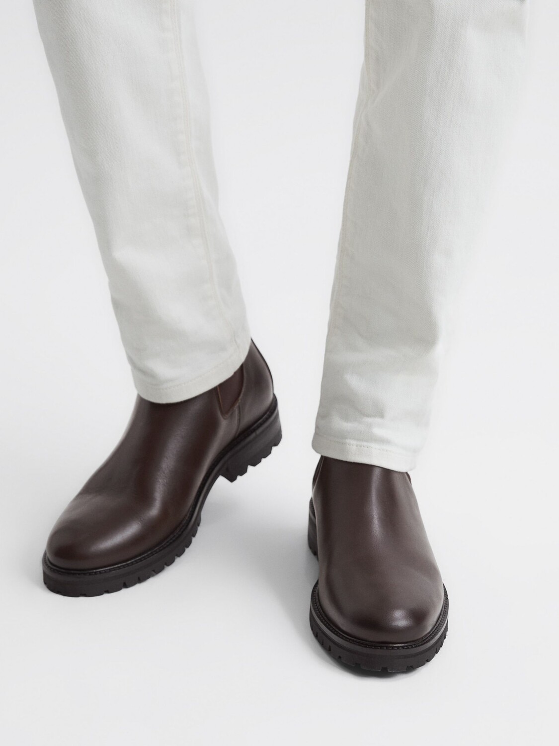 

Кожаные ботинки челси Reiss Chiltern, шоколадный, Коричневый