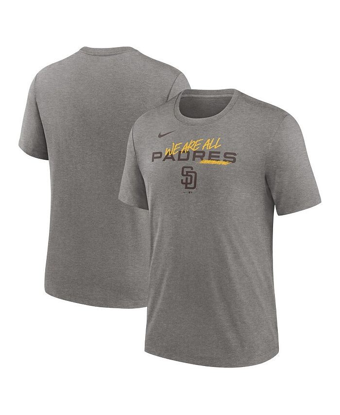 

Мужская футболка Heather Charcoal San Diego Padres We Are All Tri-Blend Nike, черный