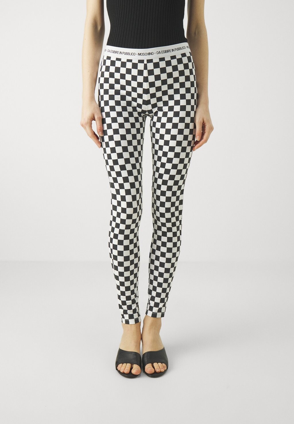 Леггинсы TROUSERS MOSCHINO, цвет black/white