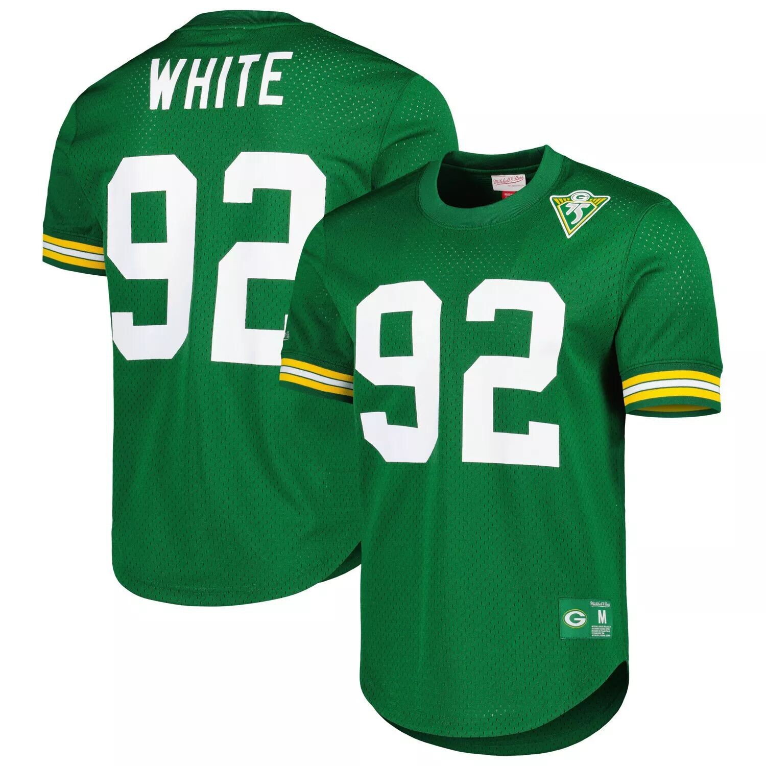 

Мужская футболка Mitchell & Ness Reggie, белая, зеленая, Green Bay Packers, имя и номер игрока, вышедшего на пенсию, сетчатая футболка