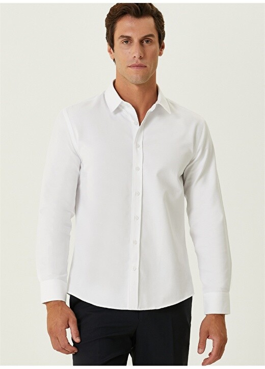 

Белая мужская рубашка Slim Fit с классическим воротником Network