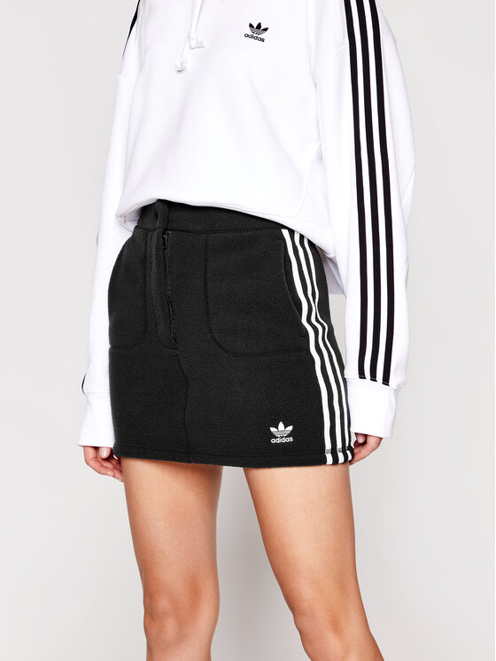 Мини-юбка приталенного кроя Adidas, черный
